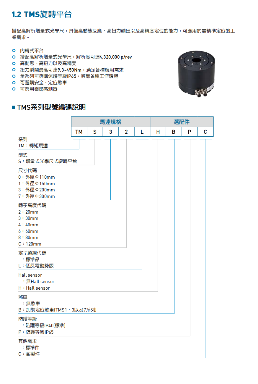 上銀直驅電機DMS76LG